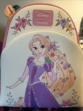 Loungefly Rapunzel Floral Mini Backpack - Pink, Purple & Cream